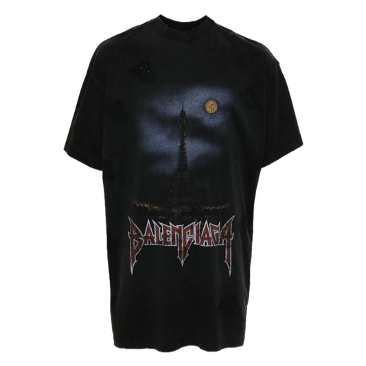 Polera Balenciaga Paris Moon Black Oversized