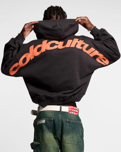 Poleron Cold Culture Curved Hoodie Black