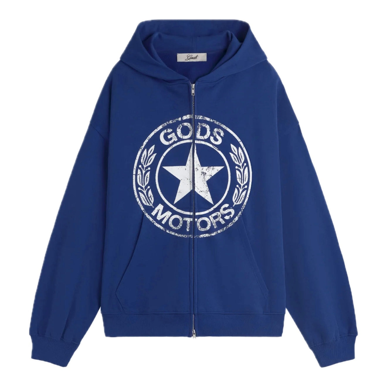 Poleron Gods Brand Motor Zipper Blue