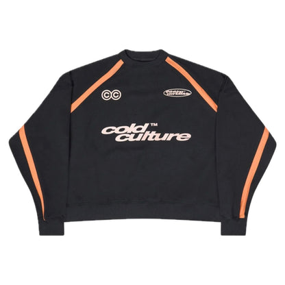 Poleron Cold Culture Detailed Crewneck Black