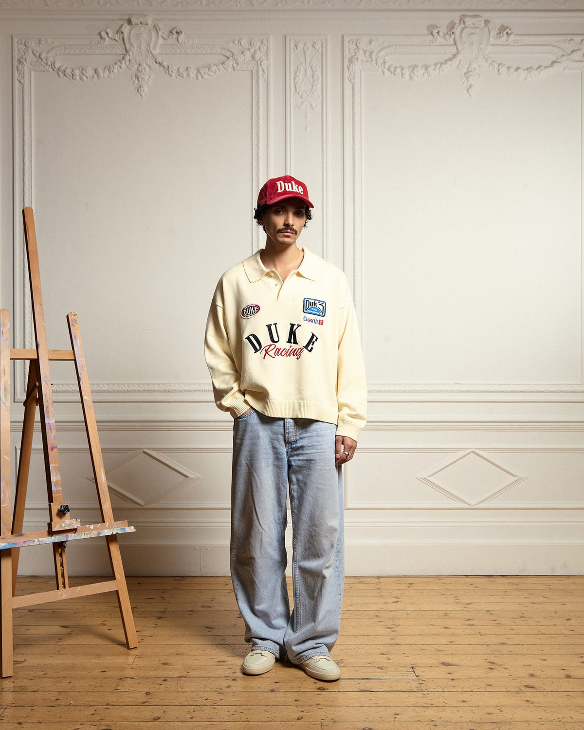 Sweater Duke + Dexter DR4 Cream Racing Polo