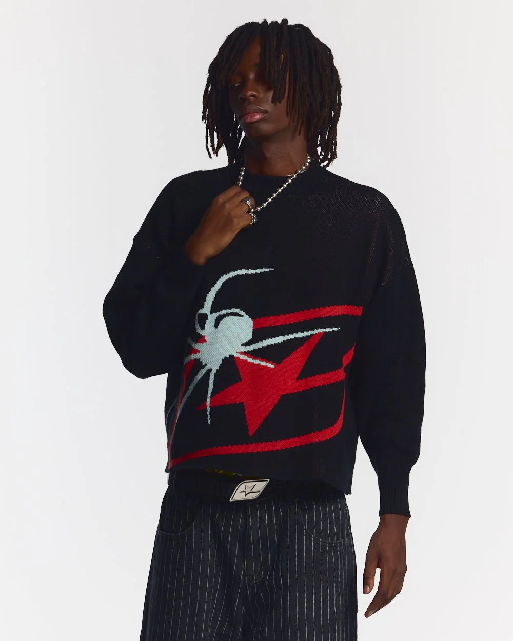 Sweater Cold Culture Spider Knit Black