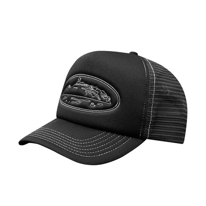 Gorro Corteiz Island Outline Trucker Hat Black