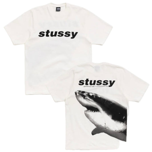 Polera Stussy Shark Tee Pigment Dyed Natural