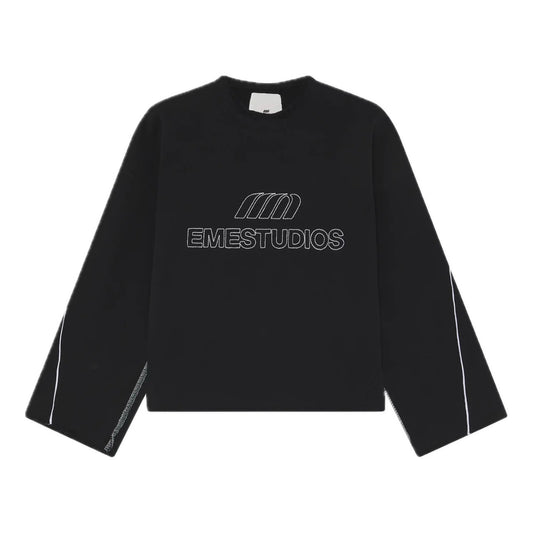 Poleron Eme Studios AFK Black Crewneck