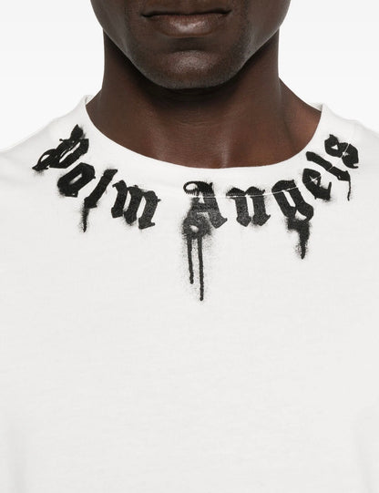 Polera Palm Angels Curved Logo White