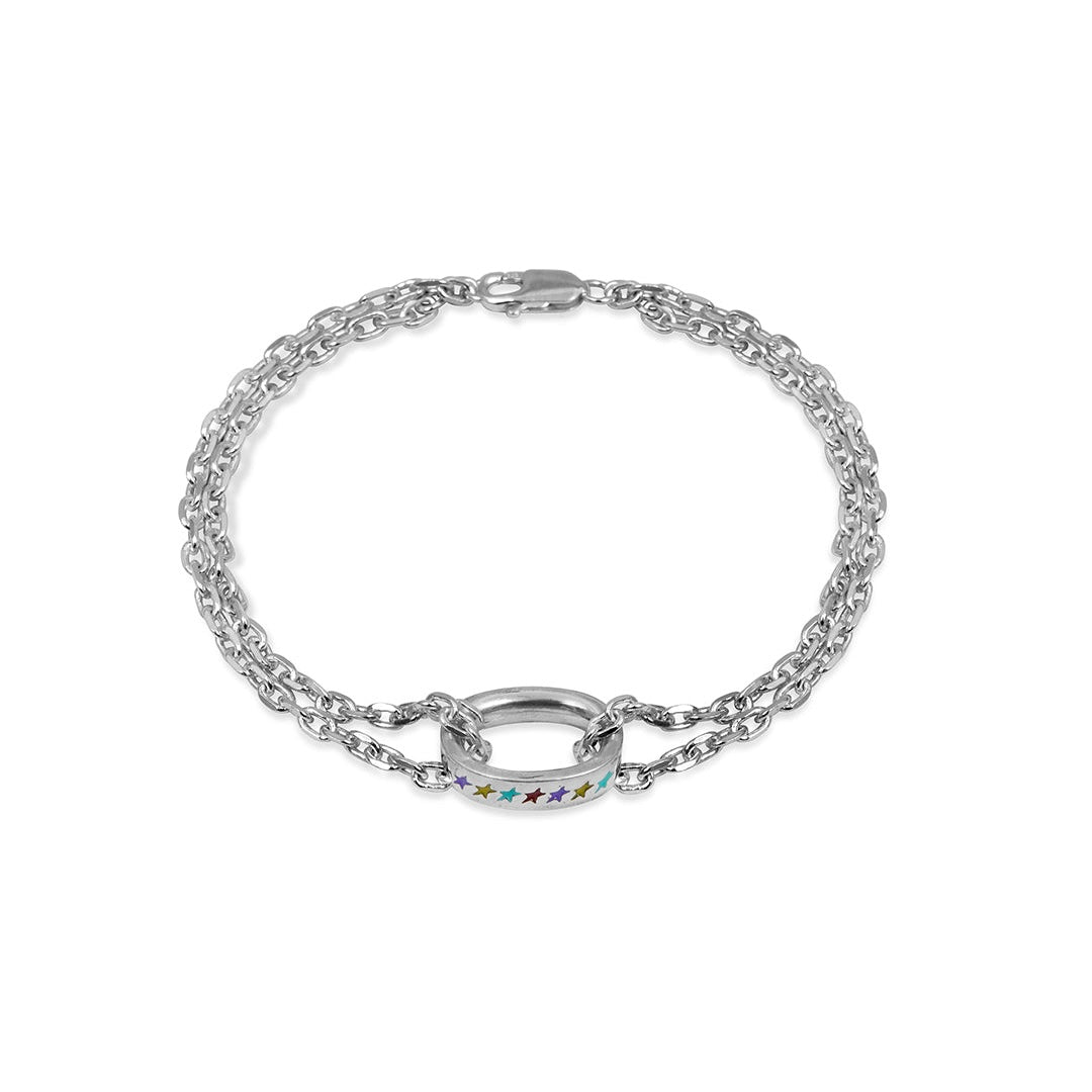 Pulsera Twojeys Enameled Milticolor Icon Link Bracelet Medium