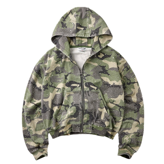 Poleron Vale Forever Valley Dreams Crystal Camo Work Jacket Green