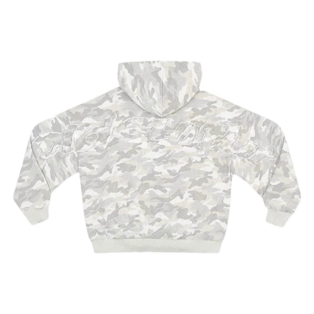 Poleron Cold Culture Distress Curved Hoodie Camo Grey