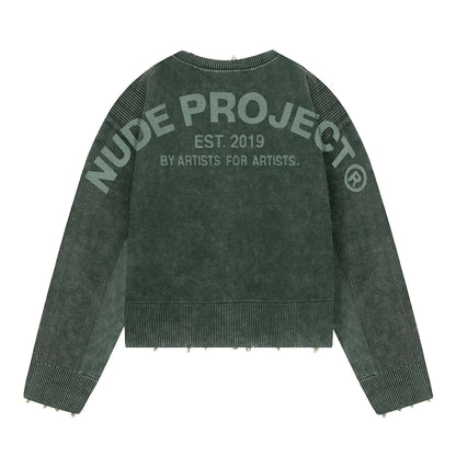 Sweater Nude Perfect Cropped Knit Dark Green