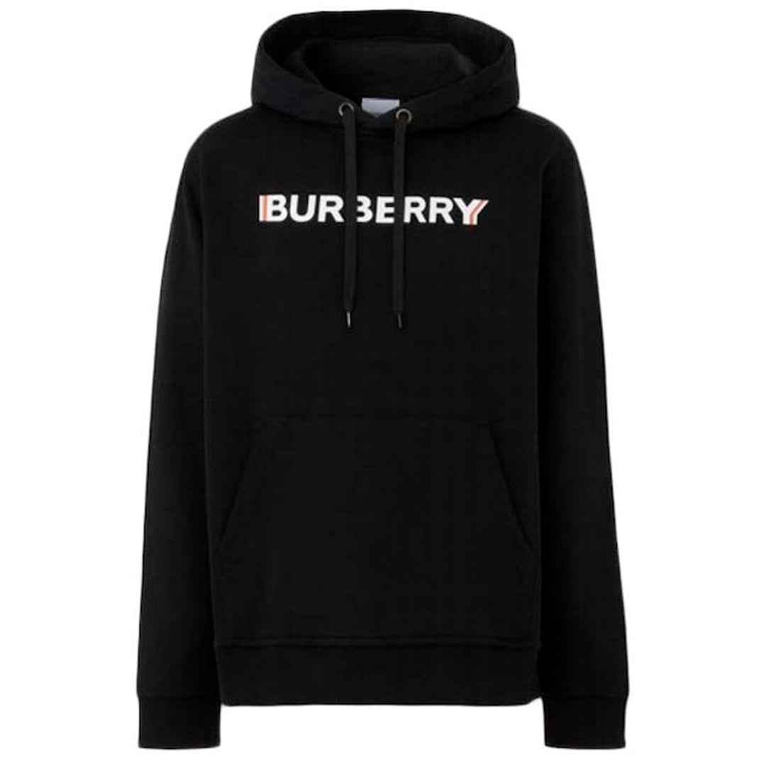 Burberry Logo Print Cotton Hoodie Black - Talla XL