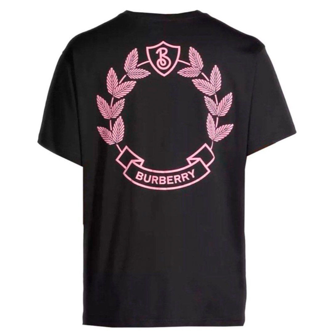 Polera Burberry Pink Oak Leaf Badge Cotton Black - L