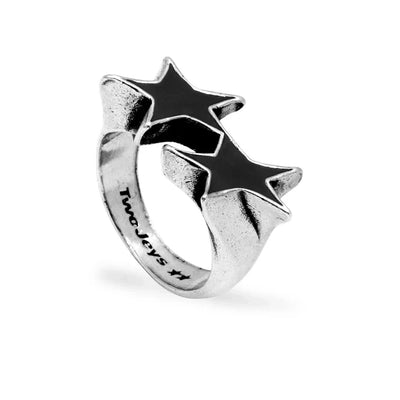 Anillo TwoJeys Icon Black Enameled Single