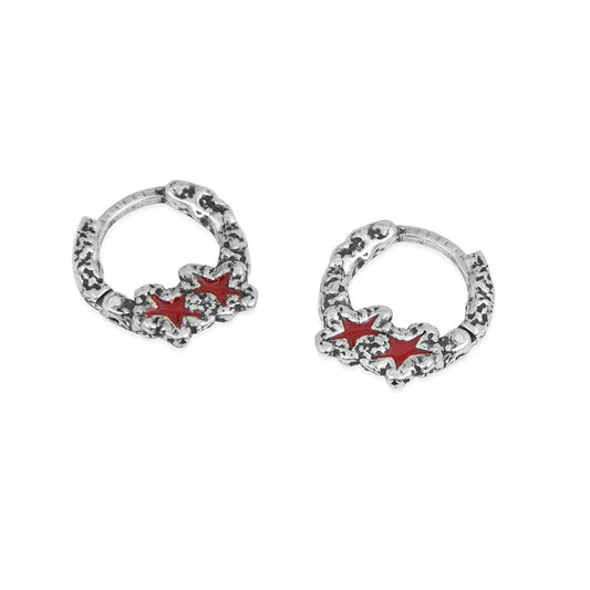 Aros TwoJeys Red Melted Stars Earrings