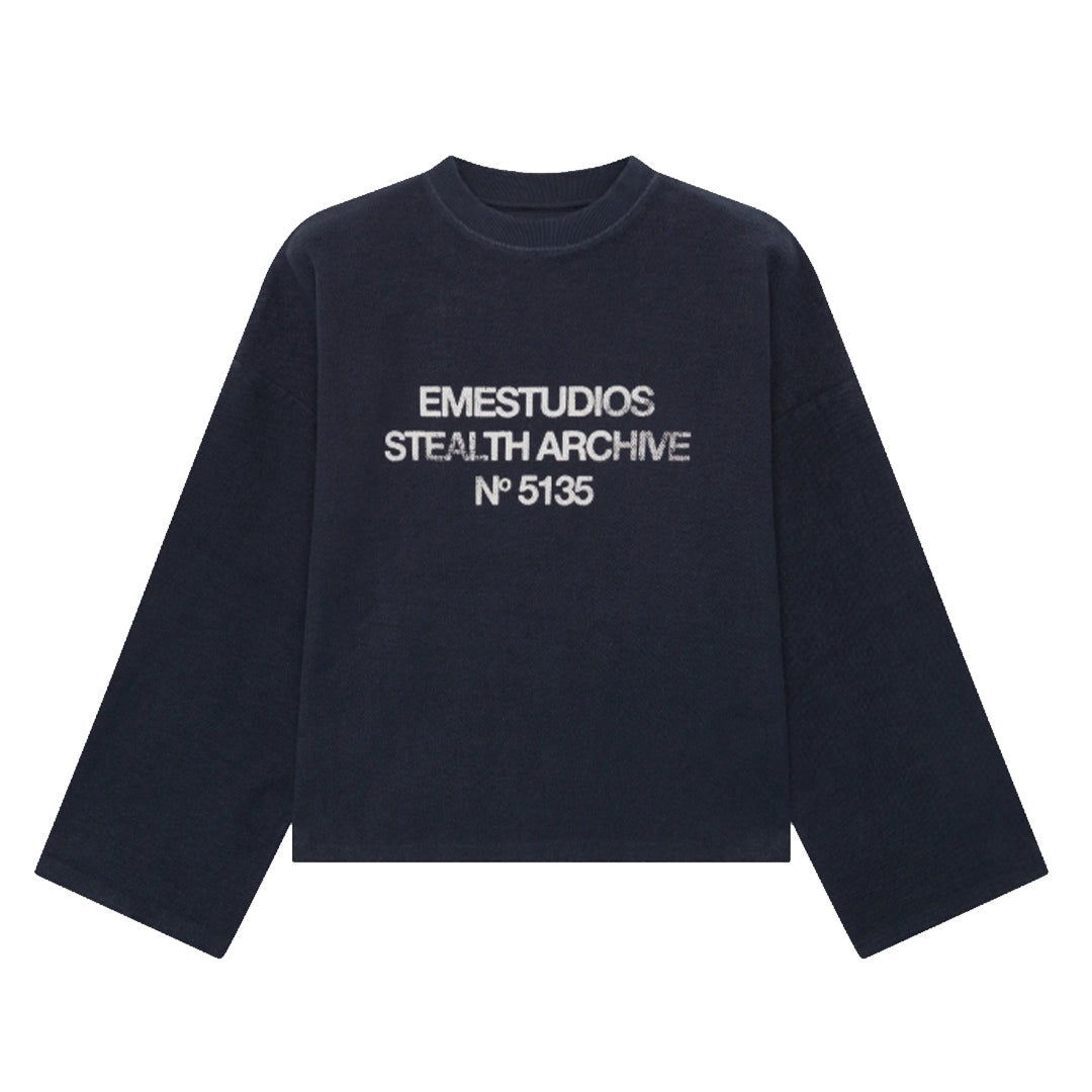 Poleron Eme Studios Crewneck Stealth Navy Reverse - XL