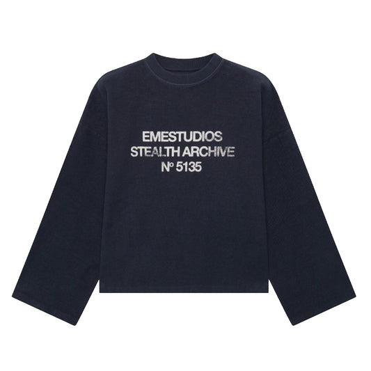 Poleron Eme Studios Crewneck Stealth Navy Reverse - XL