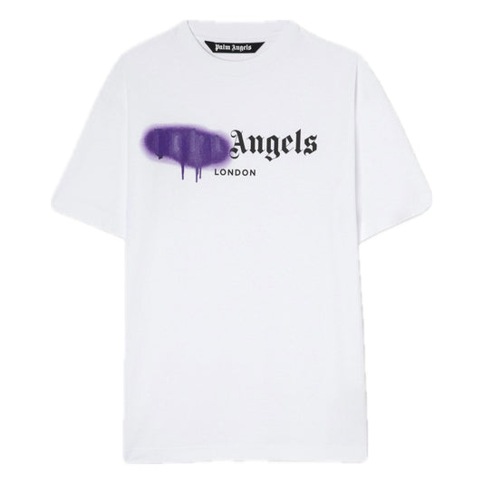 Palm Angels London Sprayed T-Shirt White/Purple