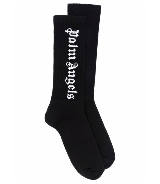 Palm Angels Gothic Logo Socks Black (1 und)
