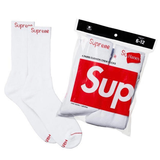 Supreme Hanes Cushion Crew Socks White (1 un)