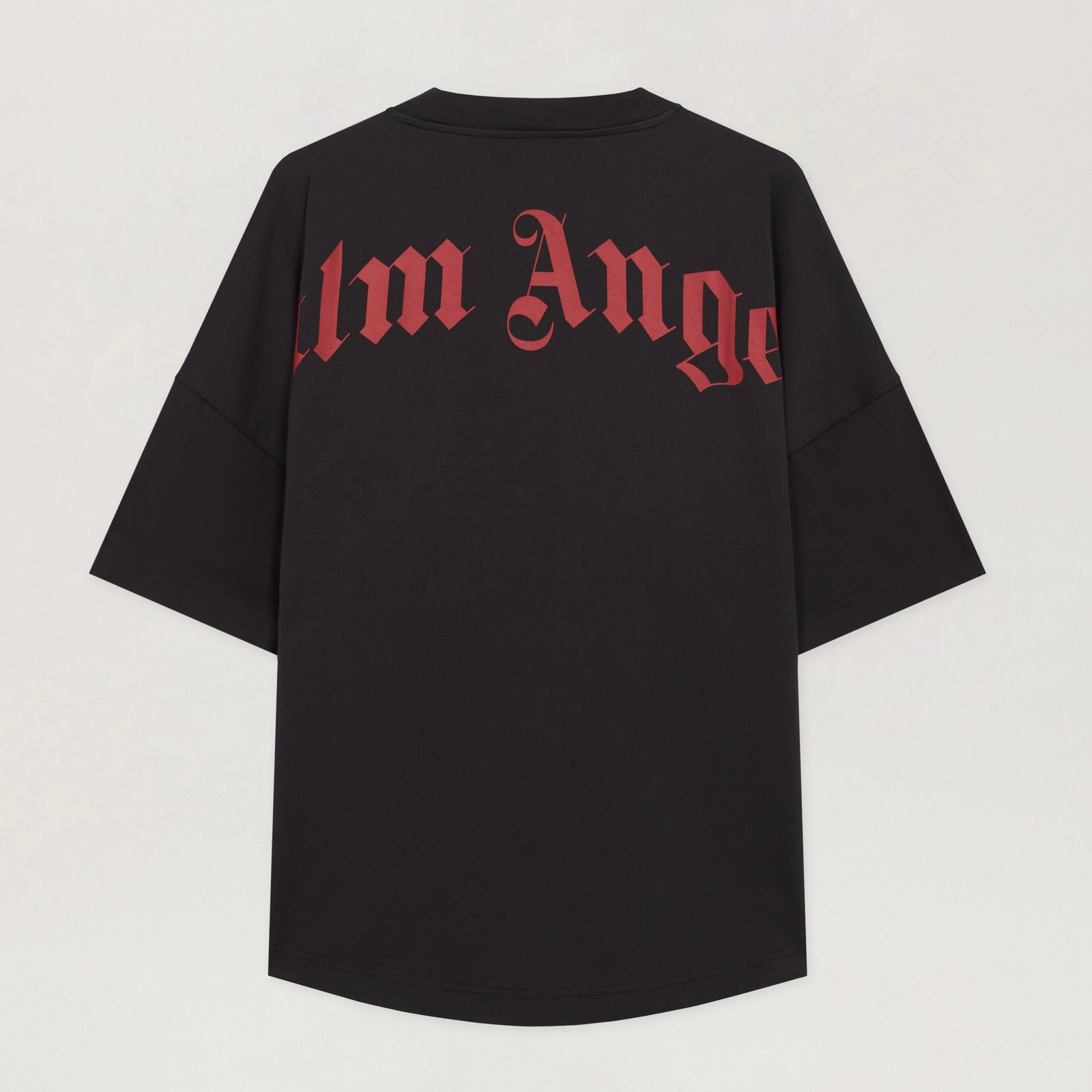 Polera Palm Angels Back Curved Logo Over Black/Red