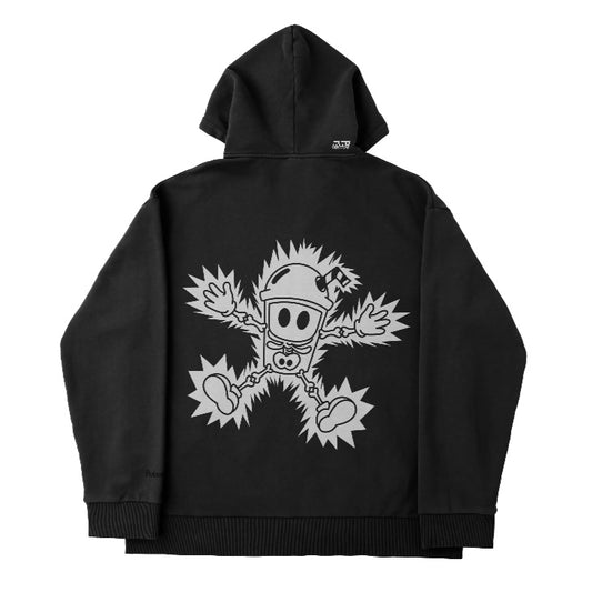 Poleron MilfShake Electric Zipper Hoodie Black
