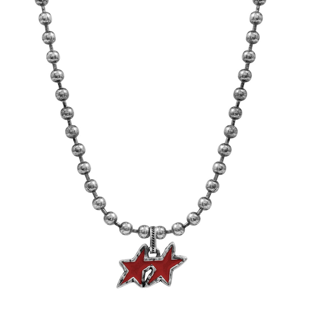Collar Twojeys Red Melted Stars Ball Necklace