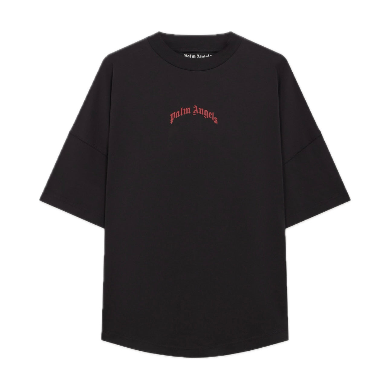 Polera Palm Angels Curved Logo Over Black/Red