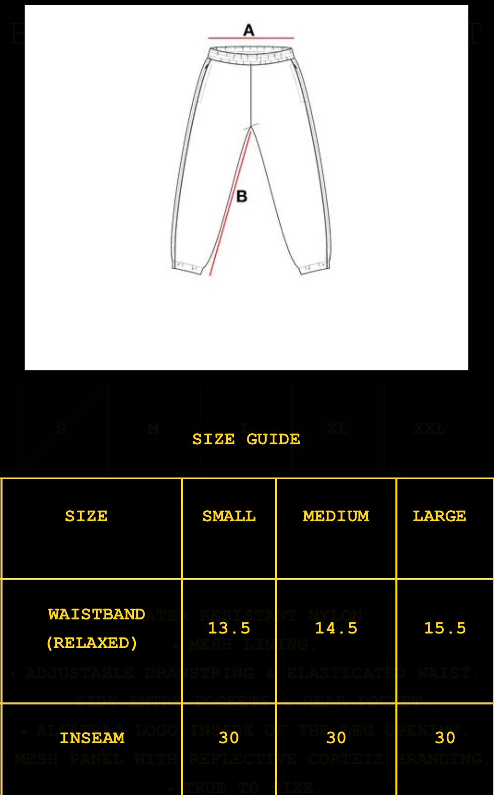 Pantalon Corteiz Bias Panel Shuku Pant Black