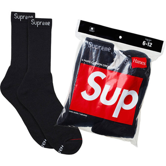 Supreme Hanes Cushion Crew Socks Black (1 un)