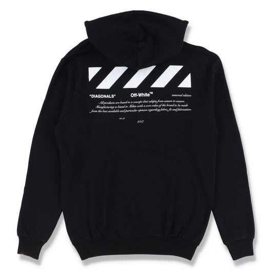Poleron Off-White Diagonals Logo Black Hoodie