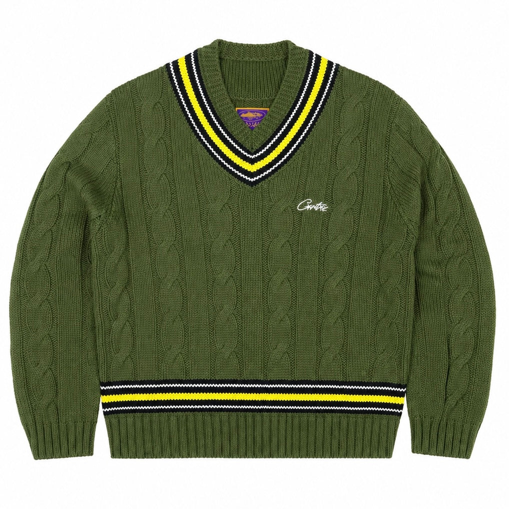 Sweater Corteiz Wimblendon Knit Khaki