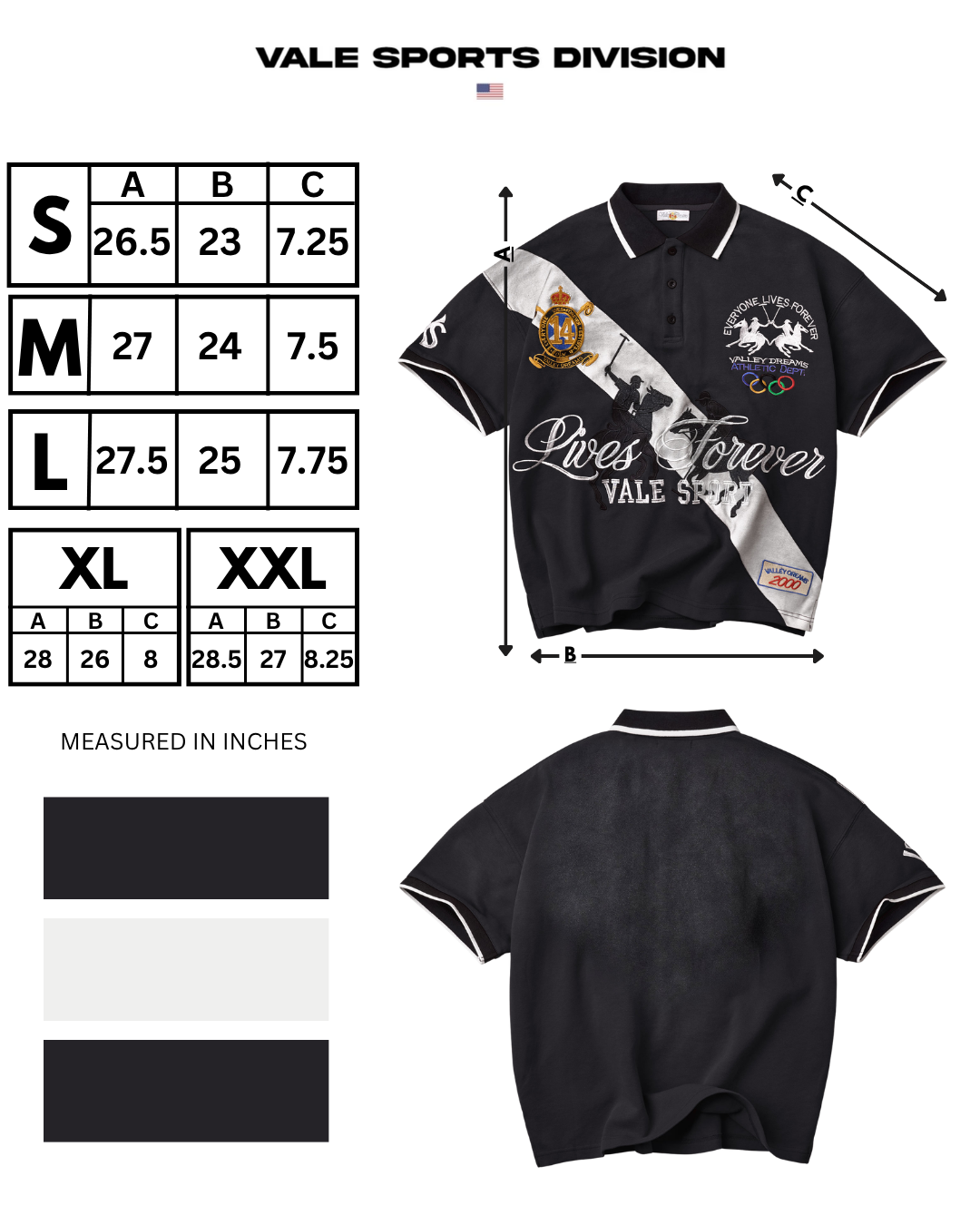 Polo Vale Forever Valley Dreams Stallion Rugby L/S Black