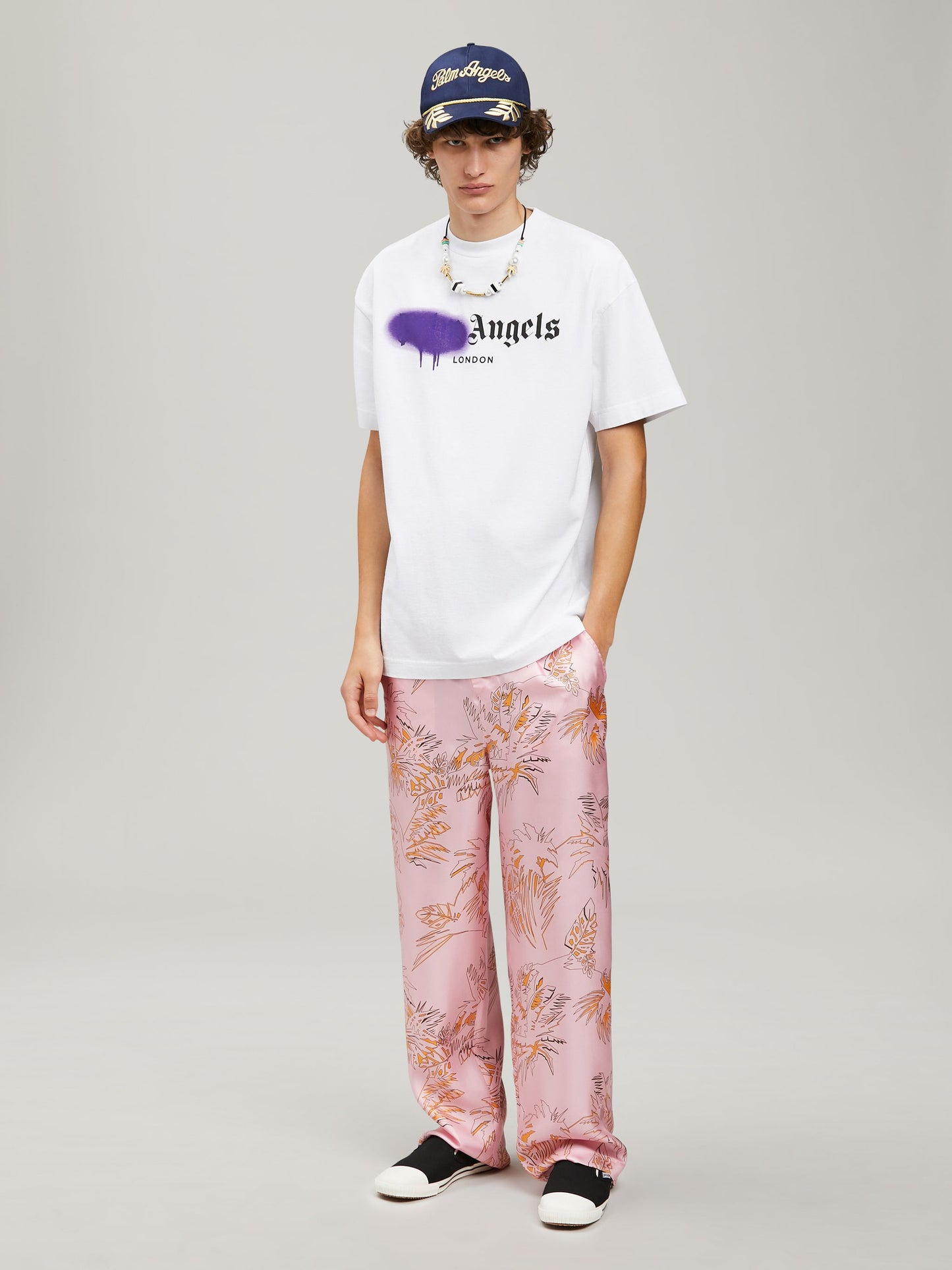 Palm Angels London Sprayed T-Shirt White/Purple