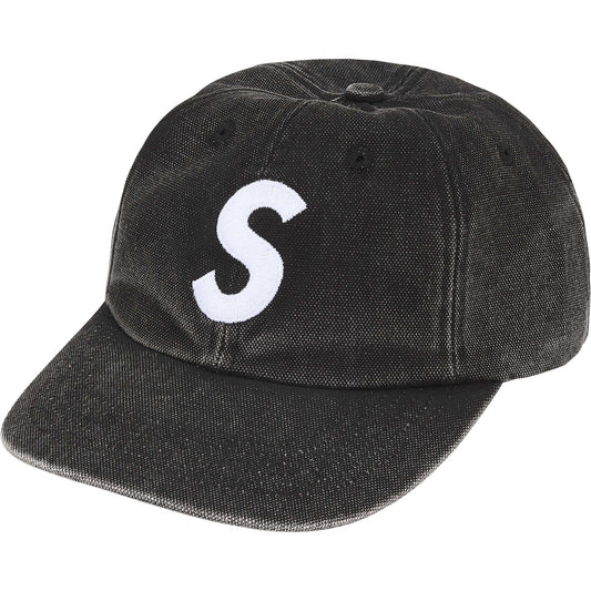 Gorro Supreme S Logo Pigment Coated Canvas 6-Panel Black