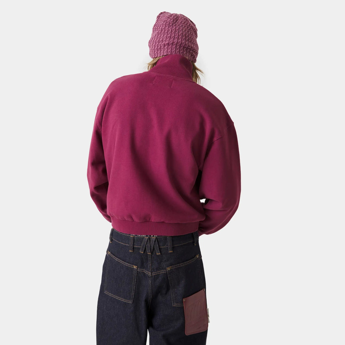 Poleron Eme Studios Peak Burgundy Half Zip