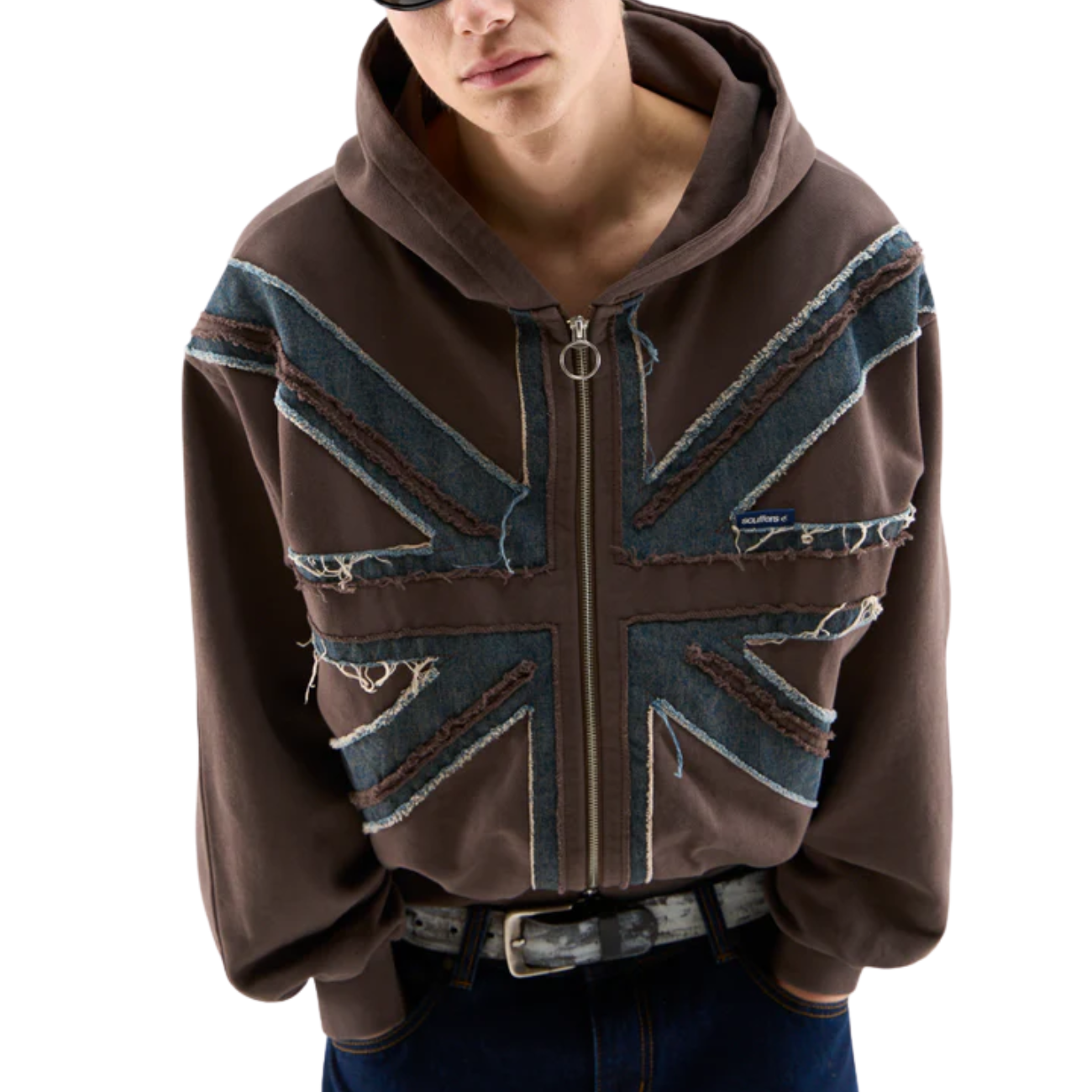 Poleron Scuffers Flag Brown Zipper