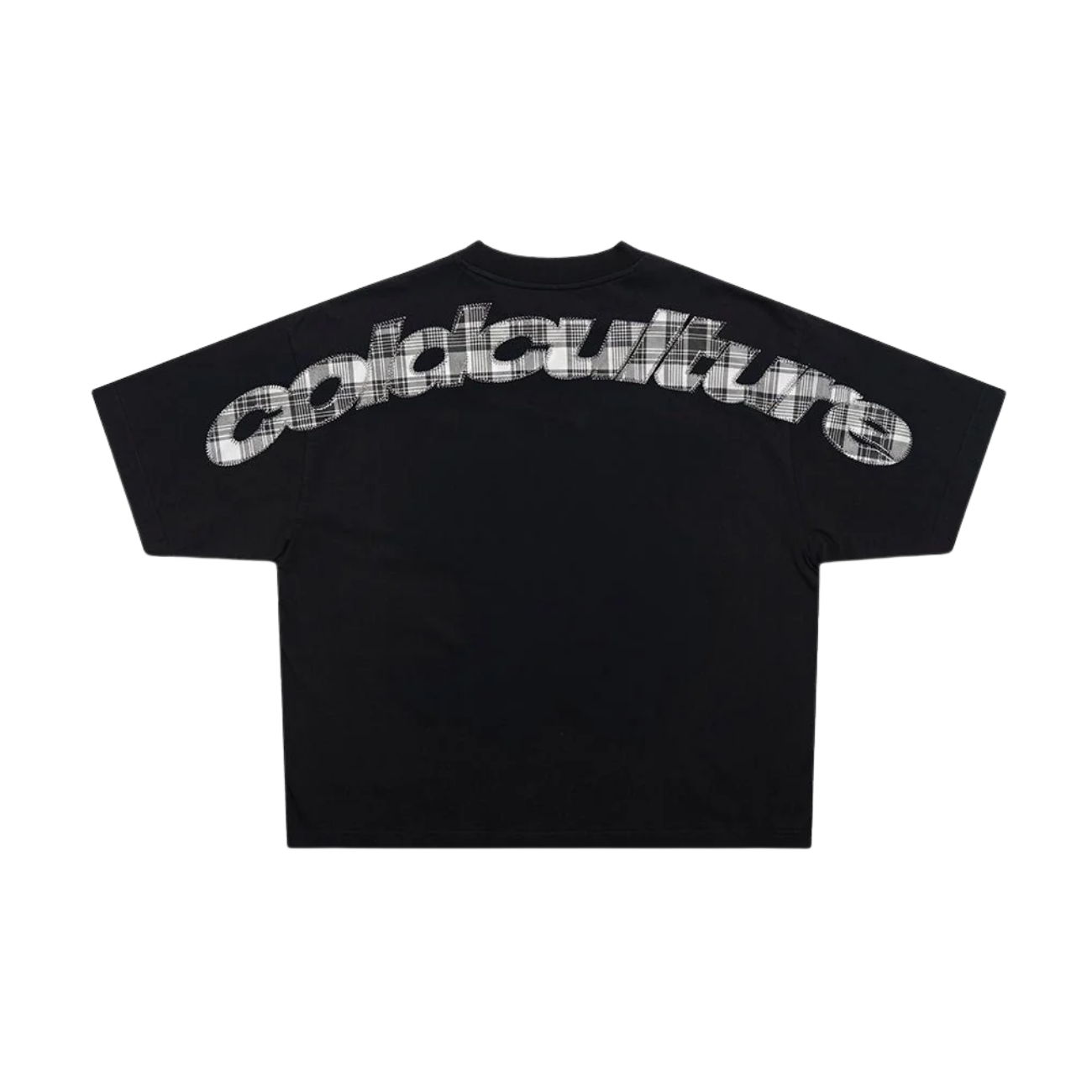 Polera Cold Culture Tartan Distress Curved Black