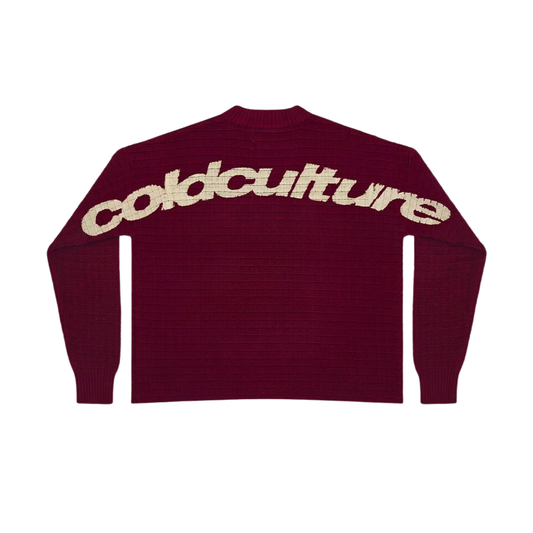 Sweater Cold Culture Crunchy Waffle Burgundy