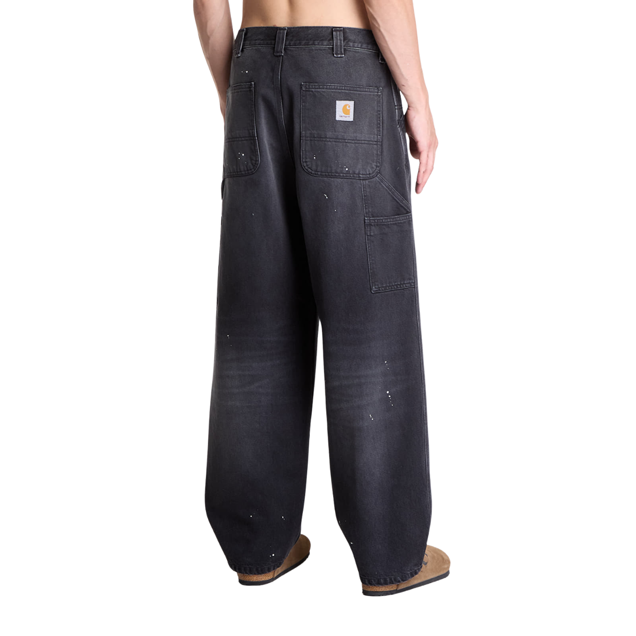 Pantalon Carhartt WIP OG Single Knee Black Destroy Wash Splatter