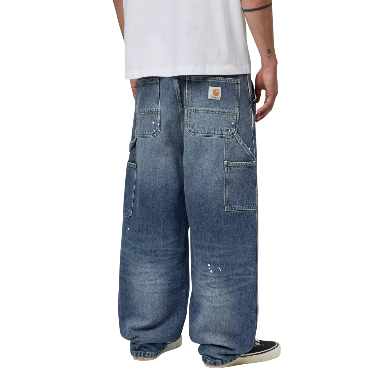 Pantalon Carhartt WIP OG Single Knee Blue Destroy Wash Splatter
