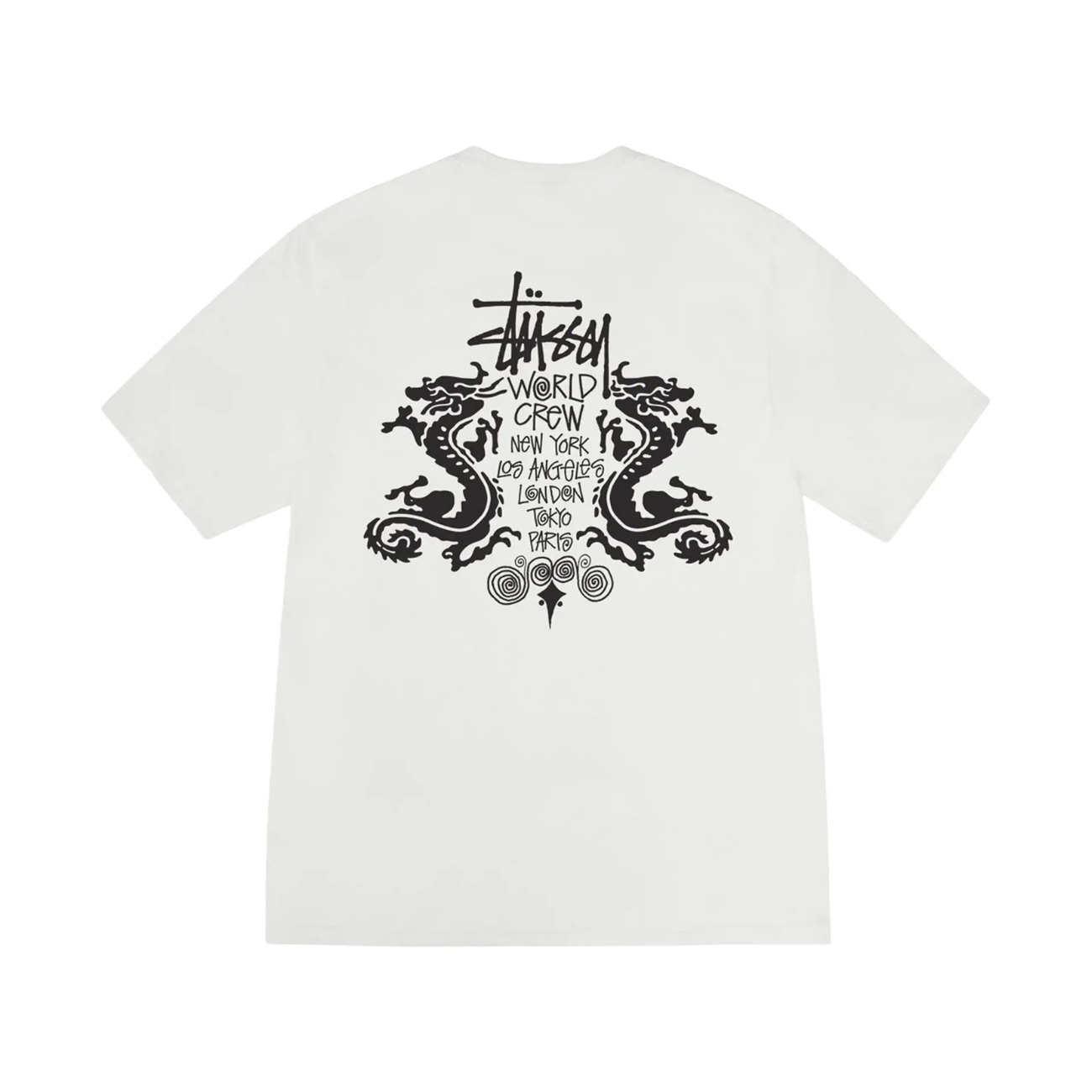 Polera Stussy Double Dragon Pig. Dyed Natural