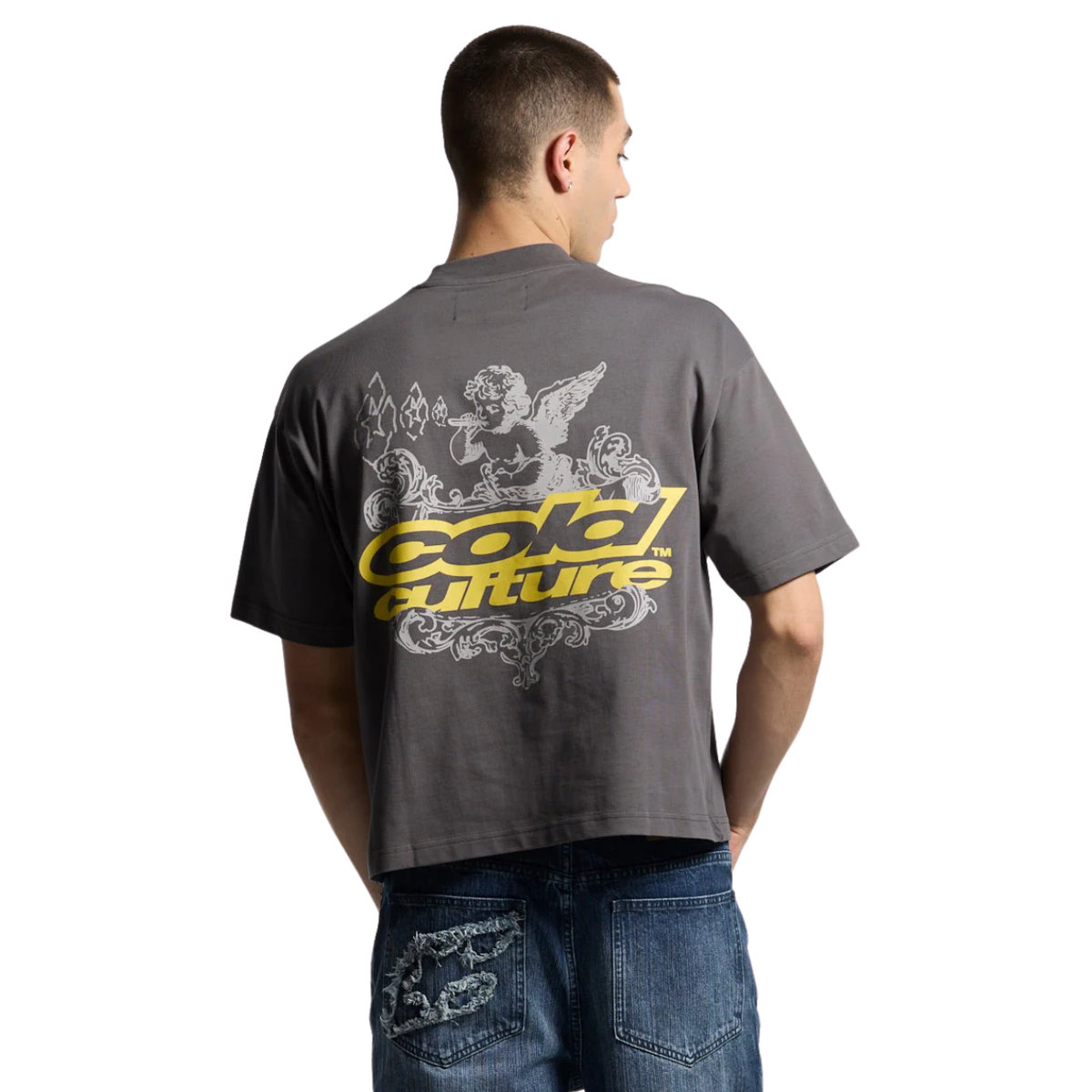 Polera Cold Culture Smoking Angel Grey