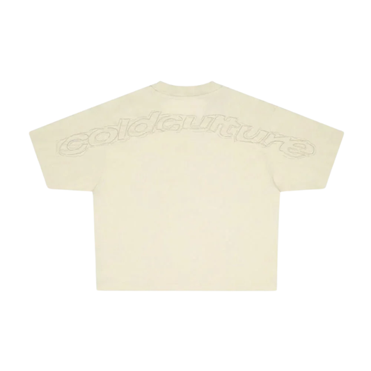Polera Cold Culture Distress Curved Cream
