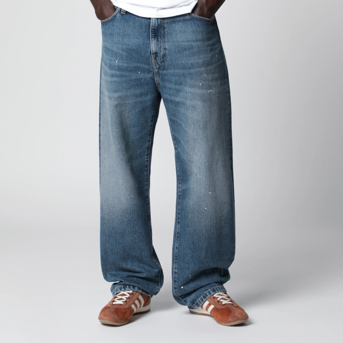 Pantalon Carhartt WIP Landon Blue Destroy Wash