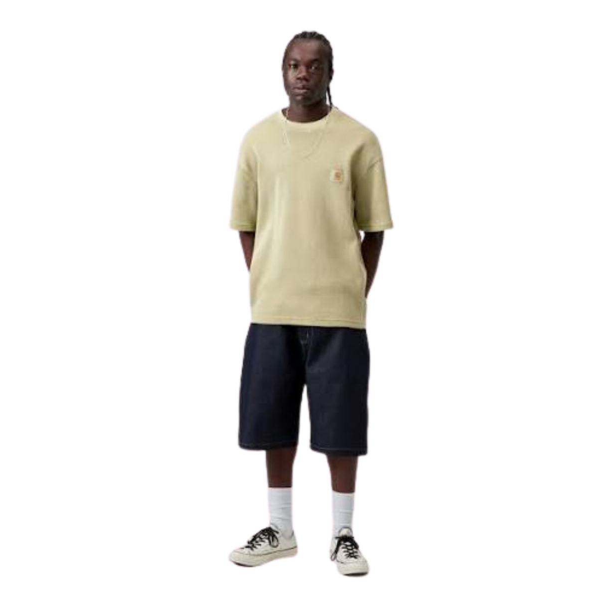 Polera Carhartt WIP S/S Nelson Waffle Gentle Green