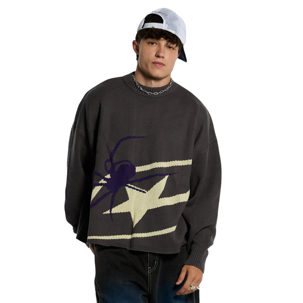 Sweater Cold Culture Spider Knit Black