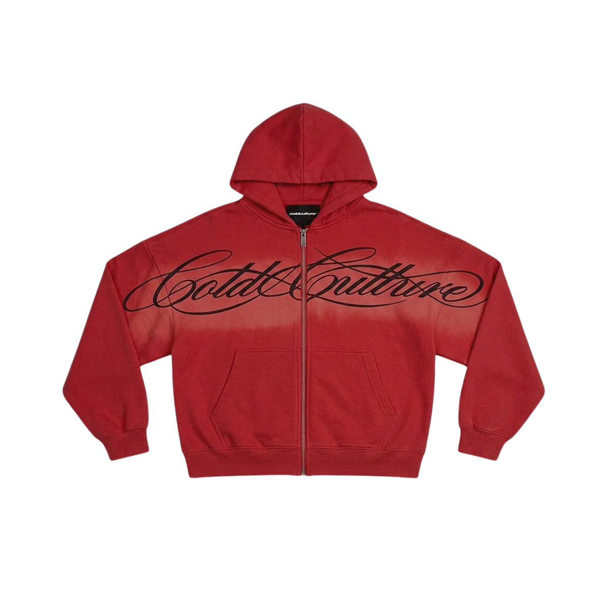 Poleron Cold Culture Crossed Script Zip Red
