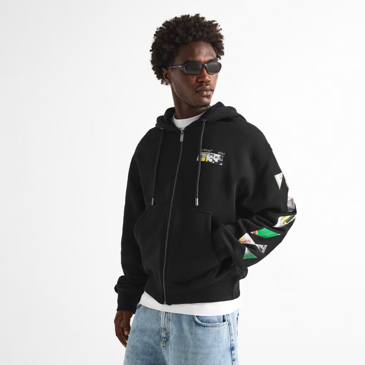 Poleron Off-White Industrial Arrow Regular Zip