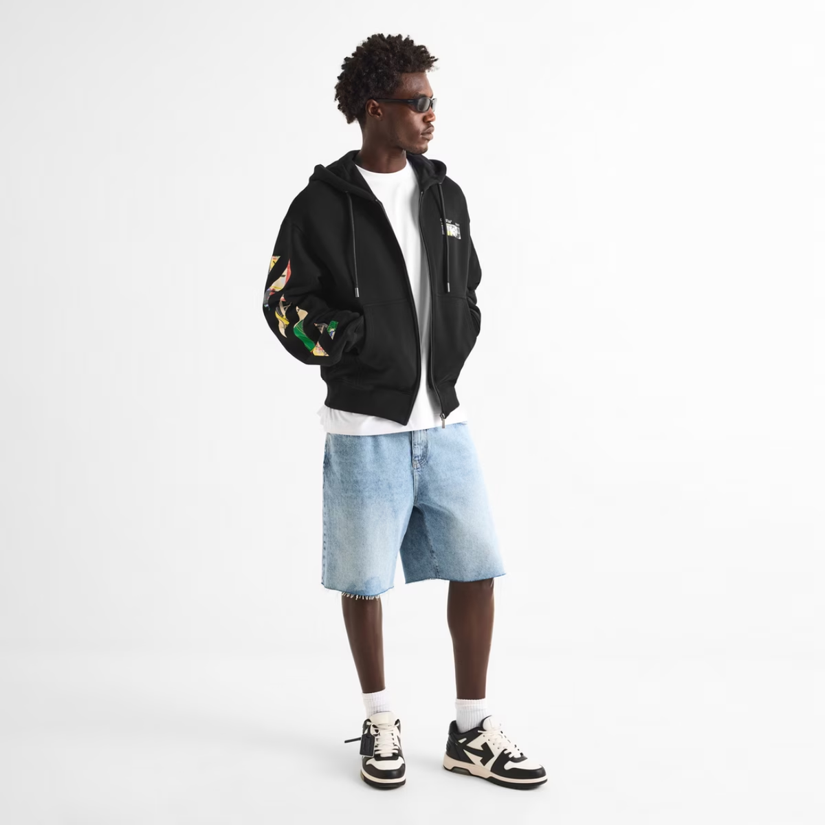 Poleron Off-White Industrial Arrow Regular Zip