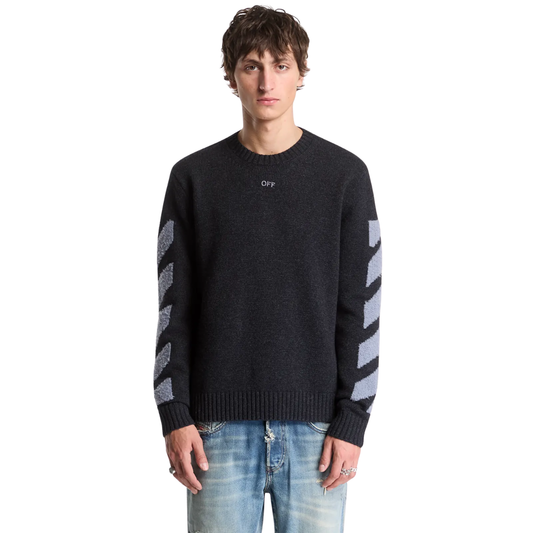 Sweater Off-White Diag Fuzzy Crewneck